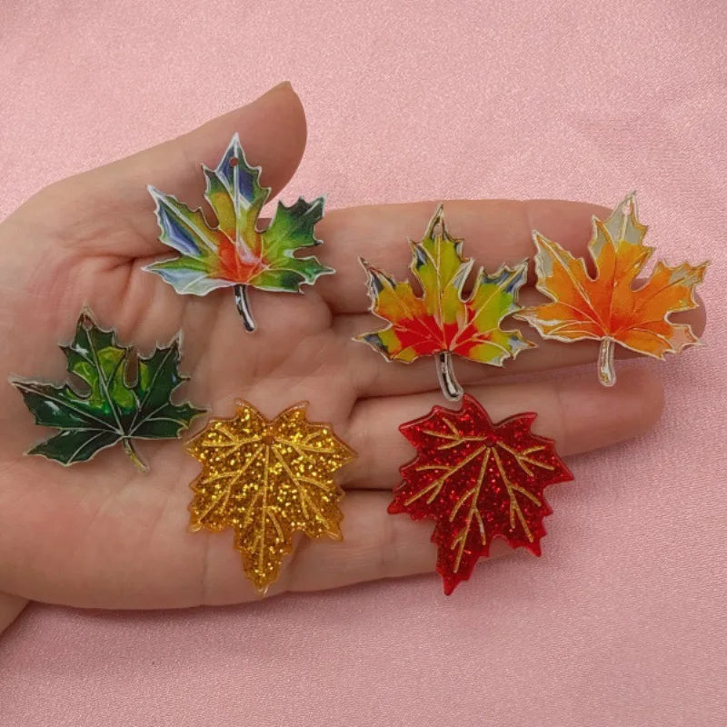 Vibrant Maple Leaf Jewelry Charms