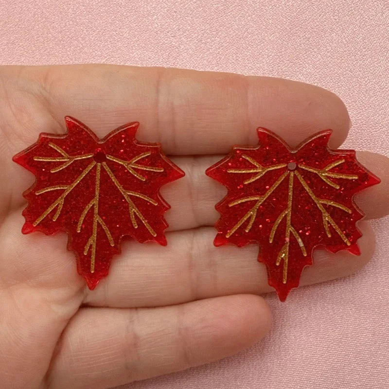 Vibrant Maple Leaf Jewelry Charms