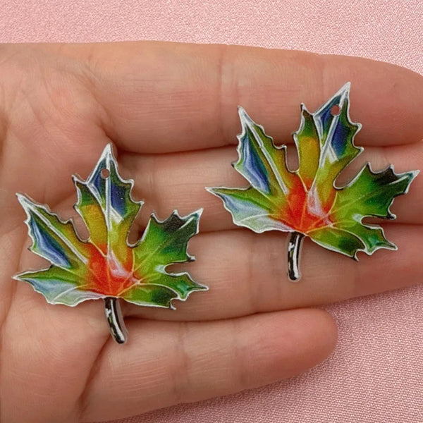 Vibrant Maple Leaf Jewelry Charms